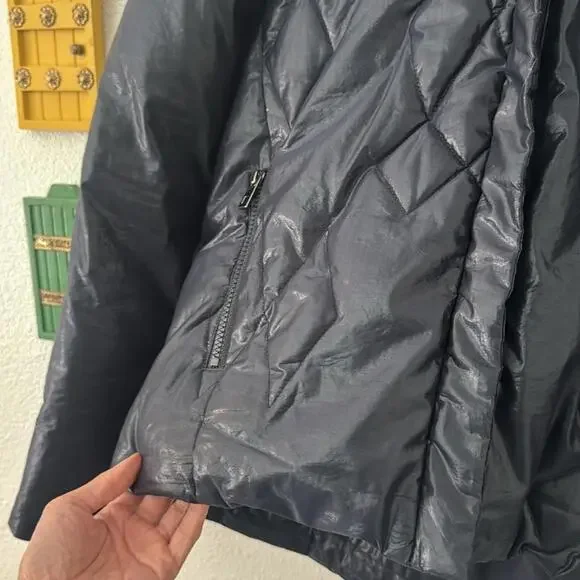 Cop.Copine Goldeneye Puffer Jacket Navy Diamond Quilted Designer - Picture 4 of 12